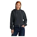 Rippbündchen G-Star RAW Damen Overdyed Loose Hooded Sweatshirt, Schwarz (dk Black gd D24402-D575-B564), M