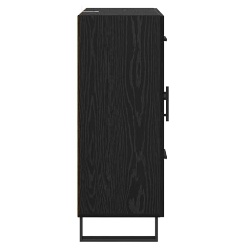 Armario de madera para salón y pasillo, aparador de roble negro moderno de 69,5 x 34 x 90 cm 8