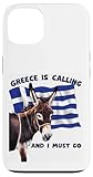 Greece Is Calling and I Must Go Donkey Greek Flag