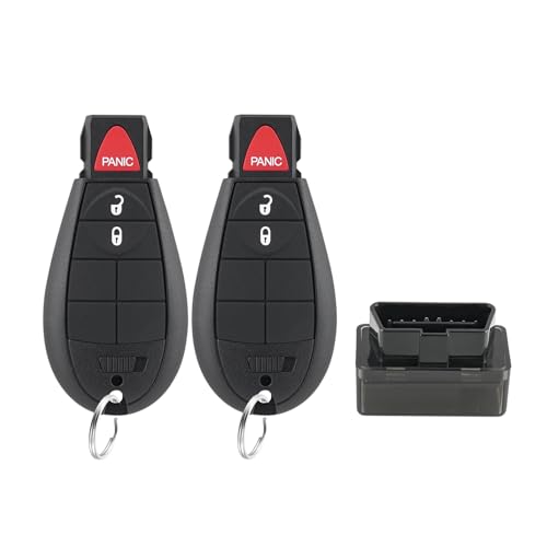 IYZ-C01C DIY Key Fob FOBIK kit Replacement for 2008 2009 2010 2011 2012 Dodge Ram 1500 2500 3500 Journey Durango Grand Caravan Jeep Grand Cherokee Keyless Entry Remote Key with Easy OBD Tool