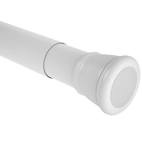 Image of Story@Home- Shower Curtain Rod 100-160 CM, Adjustable Curtain Rod, Tension Spring Installation(No Tools Needed), Sturdy & Rust-Proof Curtain Rod, White |Set of 2| No Drilling for Wall