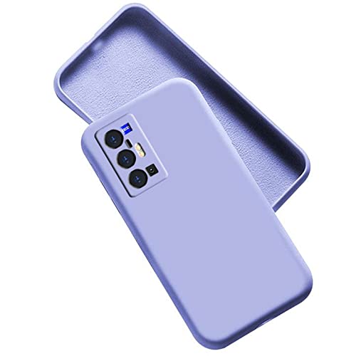 Image of A rtistque Liquid TPU Silicone Matte Shockproof Flexible with Camera Protection Soft Back Cover Case for Vivo X70 Pro Plus - Purple