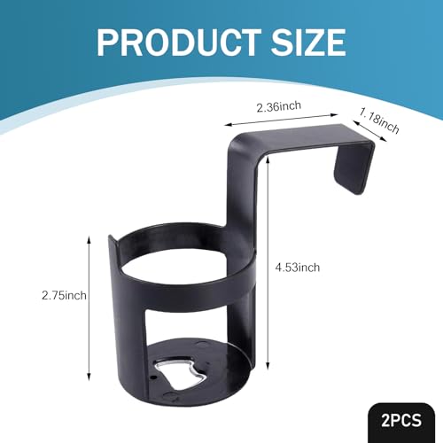 Portavasos de puerta para carro Shakas 2 piezas negro miniatura 2
