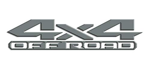 Image of 2 x Grey Gloss 4x4 Off Road 3D Bedside Vinyl Decals Fits New Dodge Ram 1500 2500 3500 Power Wagon