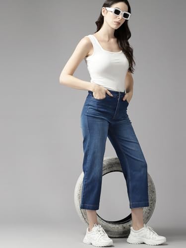 Image of GUTI Womens High Rise Crop Length Jeans()