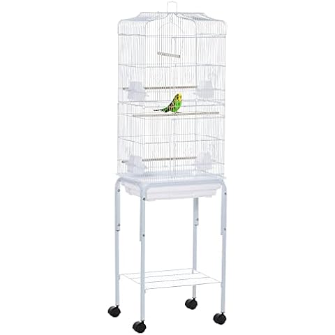 PawHut Jaula para Pájaros con Ruedas y Comederos Cover
