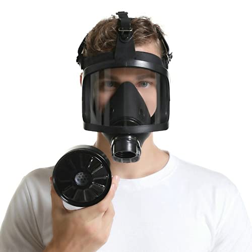 Máscara facial completa de silicona autocebante, máscara facial reutilizable para protección contra el polvo en carpintería y uso industrial