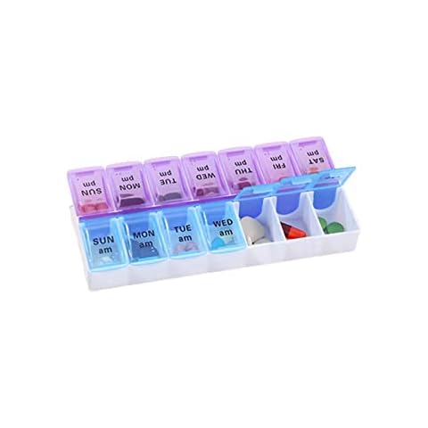 Pill Box Portable Pill Organiser Separated Pill Case for Medicine Medication Vitamin Supplement and Fish Oil Cover