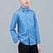 Boys' Fashion Boys Cotton Long Sleeve Dress Shirt Regular Fit Tops Shirts Button Down Style with Cuffs & Shirttail Hem 2-12 Years Blue 4 Years