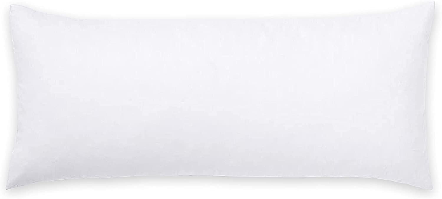 ARLINENS Luxury Bolster Pillow Case- Pregnancy Maternity Long Orthopedic Support Pillowcase Cover in white cream & silver Colors (White, King 5ft)