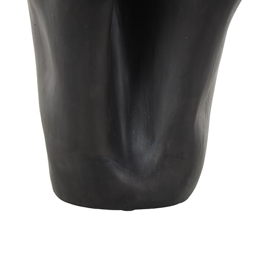 Image of Deco 79 Ceramic Floral Decorative Vase Abstract Floral Inspired Centerpiece Vase, Flower Vase for Home Decoration 10 inch x 10 inch x 10 inch, Black