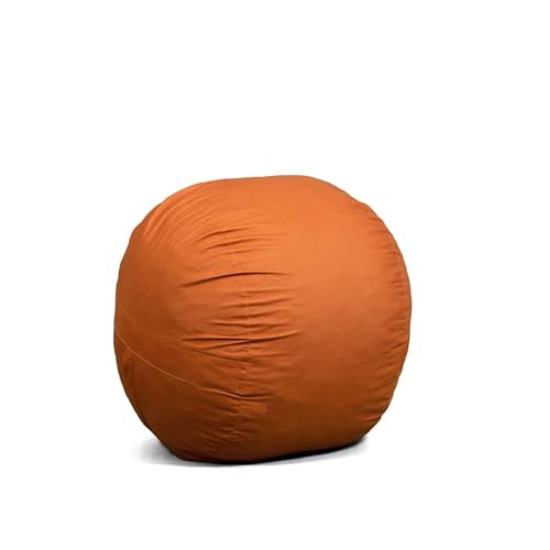 Image of Big Joe Fuf 4Ft Foam Bean Bag Chair with Removable Cover for Kids, Teens, Collegiate Burnt Orange Velveteen, Durable Woven Polyester, 4 Foot Large Reading and Gaming Seat