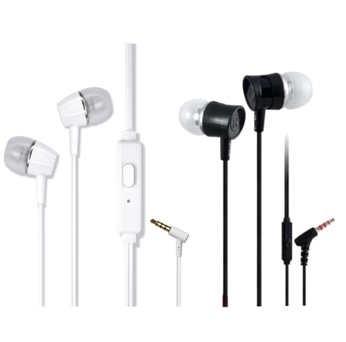 Standard Stereo Bass in Ear Wired Earphones Headphones with Mic, Pack of 2, Multicolor