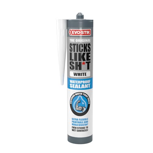 EVO-STIK Sticks Like Sh*t Waterproof Sealant White - 290ml - All-Purpose - Mould resistant