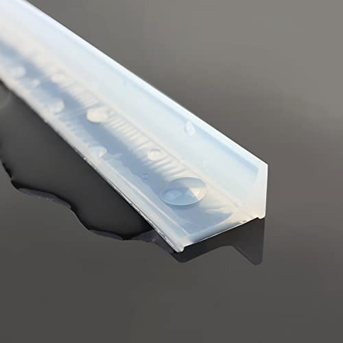 Adoture Sistema de retención de agua para umbral de ducha abatible La barrera de ducha mantiene el agua dentro del umbral (Tipo L Transparente, 1 M)