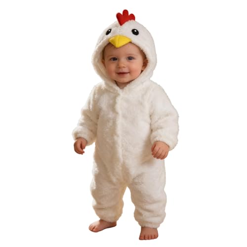 NaLatia Costume Noel Bebe Deguisement Poussin Bébé Unisexe Cozy Costume Poussin Pâques Déguisement Poussin À Capuche Animaux Combinaisons Oeuf Le Poules Tout-Petit Tenue pour Bébé