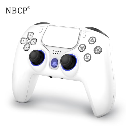 2025アップグレード版】PS4 コントローラー ワイヤレス NBCP マグネットスタンド付き TURBO連射 6軸ジャイロ デュアル振動 1200mAhバッテリー PS4/Apple/Android/PC対応 ヘッドフォンジャック 技適認証取得済み 日本語説明書(白)