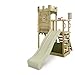 FATMOOSE Spielturm Ritterburg BoldBaron Boost XXL mit salbeigrüner Rutsche, Outdoor Kinder Kletterturm mit Sandkasten Leiter & Spiel-Zubehör für den Garten