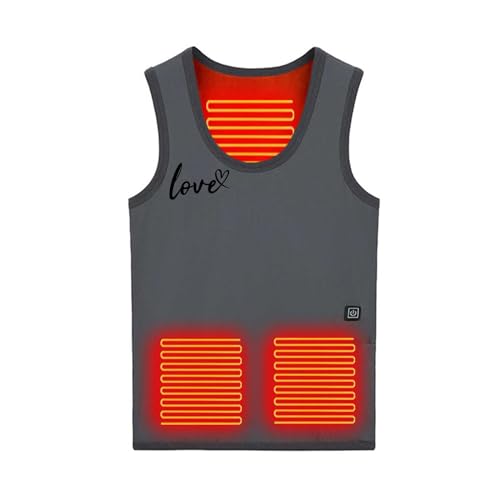 ZEZKT Chaleco Eléctrico Negro Invierno Unisex Heated Vest Chaqueta Calefactada Ajuste Inteligente de La Temperatura Chalecos Calefactable Chaleco sin Mangas Sudadera Calefactable