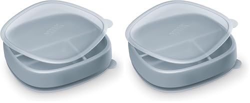Image of NUK Suction Plate | with Lid | Pack of 2 | for Nature Series