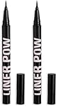 Makeup Revolution, Liner Pow Liquid Eyeliner, Waterproof & Longlasting Formula, Black, 0.5ml (Pack of 2)