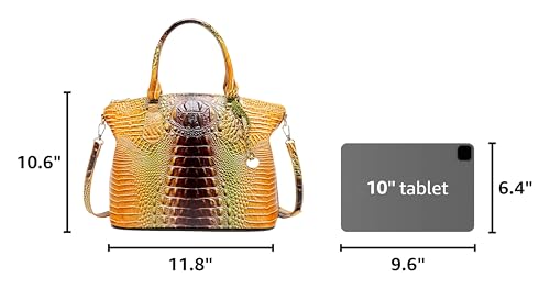 Image of Makcr Joacbv Women Purse Satchel Bag Long Crossbody Classy Tote Bag Top Handle Vegan Leather Ladies Handbags Embossed Pattern