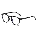 JOVAKIT Round Blue Light Glasses for Women Men Fashion Retro Circle Frame Computer Eyeglasses Anti Eyestrain (Black)