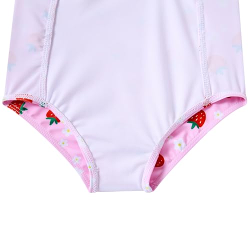 Image of RAISEVERN Baby Girls Swimsuit Ruffles Bathing Suits Cute Beach Sport Swimming Backless Summer One Piece Swimwear 2-7 Years
