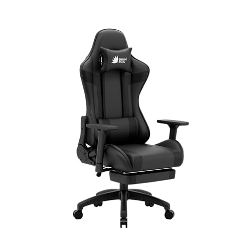 Image of Green Soul Raptor Pro Racing Edition | Ergonomic Gaming Chair with Massager & Legrest | Premium Fabric | 3D Armrest | Adjustable Neck & Lumbar Pillow | 3 Year Warranty (Black)