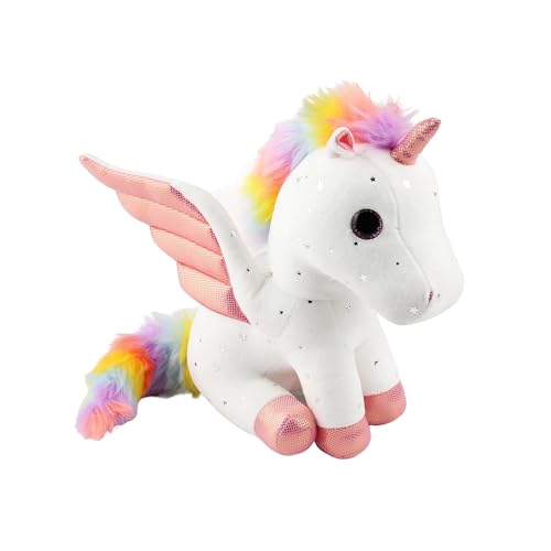 Image of Unicorn Stuffed Animal with Wings, Soft Unicorn Stuffed Animal for Kids Girls Lovers Women, 11.8 Inches Cute Plush Toys Hugging Pillow Plush Animals Gift for Birthday Valentine Christmas Decor White