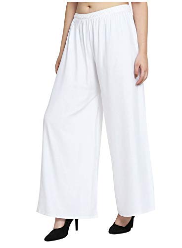 Euroshop Women's Regular Fit Cotton Palazzo (er-sp-0604_White_4XL)