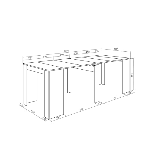 Console Meuble pour 10 Personnes Skraut Home Table Extensible Ciment
