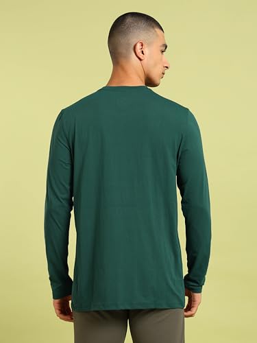 Image of TECHNOSPORT Men's Slim Fit Full Sleeve Crew Neck T-Shirt, COTFLEX Quick Dry Moisture Wicking Stretchable Sports Gym and Casual Wear