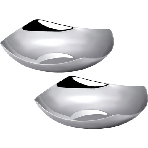 Silver Bowl – Premium 18/10 Stainless Steel Fruit Bowl for Kitche...