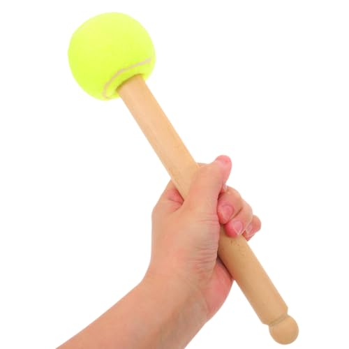 Baquetas UPKOCH para tambor con mango de madera y cabeza de pelota de tenis, diseño beige, 10.63 pulgadas miniatura 7
