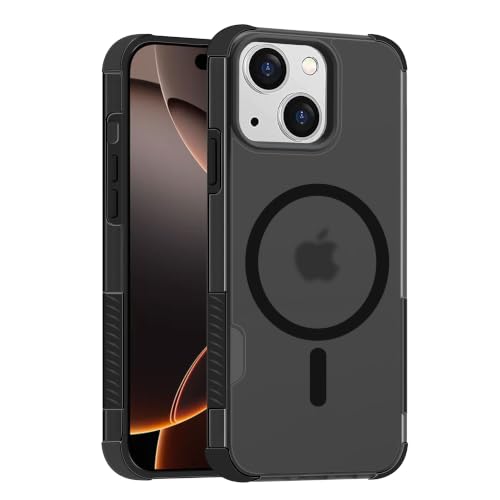 Image of V-TAN Back Cover Compatible with iPhone 15 Plus 5g | TPU | Frosted Matte Finish Magnetic Case | Camera Protective Slim Shockproof Case Supports Wireless Charging - Black