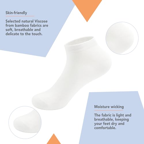SERISIMPLE Viscose Bamboo School Socks Ankle Super Soft Kids Socks Stretch Cuffs Athletic Socks Odor Anti-odor 5 Pairs2