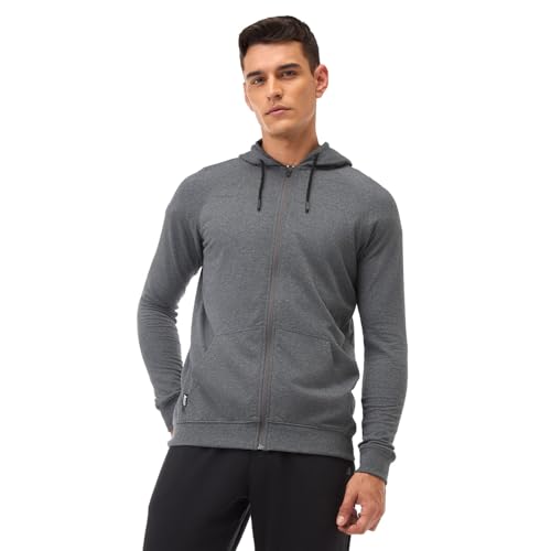 Image of Boldfit Sweatshirt for Man Zipper Hoodies Jackets for Men Stylish Hoodies Man Winter Wear Pullover Casual Sweat Shirt Travel Office Outdoor Cotton Blend with Pockets Full Zipper - Black