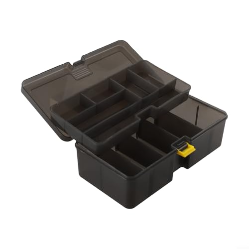 Feegow Fishing Tackle Box, Dual Layer Multifunctional Fishing Lure Hooks Tools Box With Buckle And Hole, Fishing Accessories Storage Box