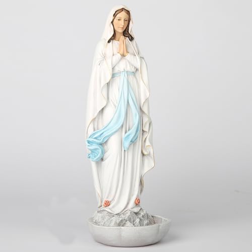 Estatua Católica Virgen de Lourdes 10.2 pulgadas multicolor miniatura 4