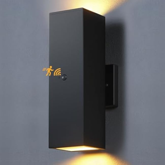 SHIMR Outdoor Wall Lights Up and Down Lights Matte Black Finish Aluminum