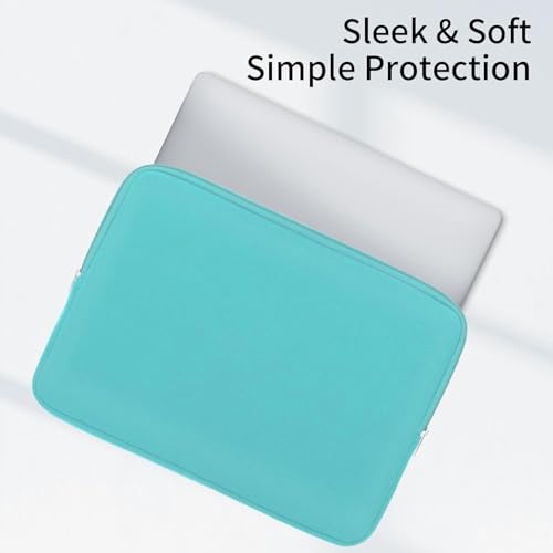 Image of Meyaar Laptop Sleeve Case 14 Inch, Compatible with 13-14 Inch Laptop, MacBook Pro M1 /M2 /M3 /M4, Notebook, Tablet, Chromebook - Soft Padded Zipper Bag (Light Blue, for 13 inch /13.3 inch MacBook)