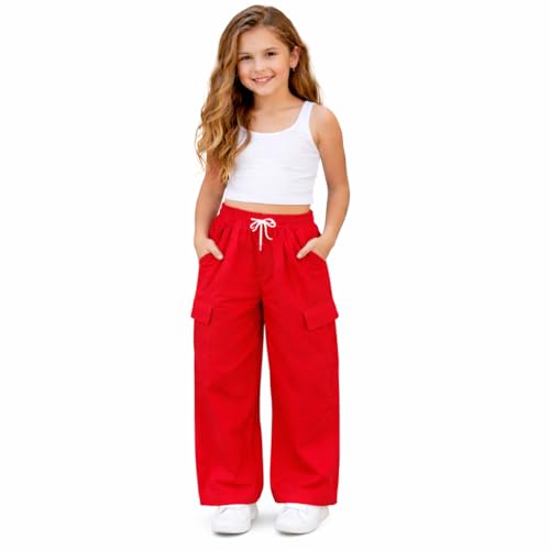 Image of T2F Girls Cotton Baggy Fit Cargo Pants (Pack of 3)