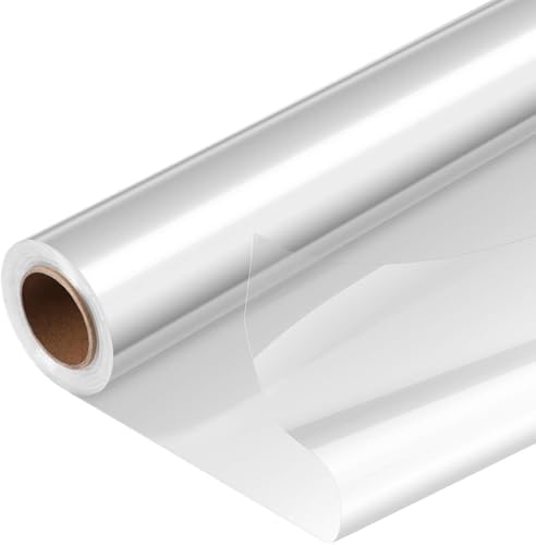 Rouleau de Cellophane Transparent, 80CMx 30M Papier Transparent Emballage 2.5Mil Papier Cadeau Rouleau Papier pour fleurs Bouquet Panier Cadeau Arts Craft