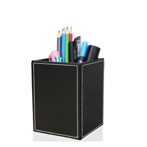Porte-stylo de bureau créatif en cuir : boîte de rangement pour le télétravail chic