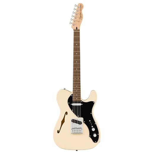 Squier Affinity Series Telecaster Thinline Electric Guitar - Olympic White with Laurel Fingerboard