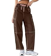 YIPINK Women’s Hiking Cargo Pants – Lightweight Wide Leg Outdoor Pants with 5 Pockets, High Waist...