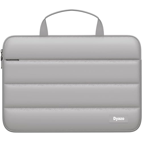 Image of Dyazo 15.6 Inch Fluffy Laptop Sleeve Bag | Soft Padded Protective Case with Handle & Front Pocket | Water-Resistant Cover | Compatible for MacBook, HP, Dell, Lenovo, Acer, Asus & Other Notebook (Grey)