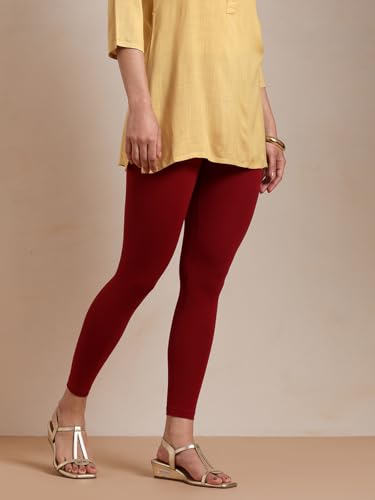 Image of TWIN BIRDS Super Stretchable Cotton Elasthane Fabric Ankle Length Leggings for Women