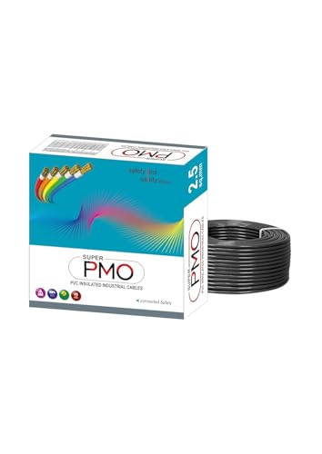 Image of Super PMO PVC Insulated Copper Wire, 90 m, Single Core Flexible Cable for Domestic and Industrial Use (BLACK, 2.50 SQ MM)